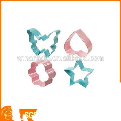 China Workable Painted Different Shape 4pcs Stainless Steel Cookie Cutter Set for sale