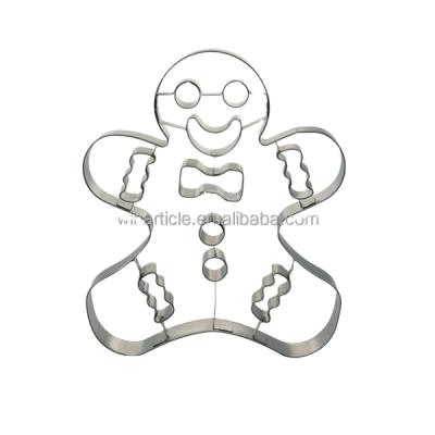 China Sustainable Christmas Decorations Stainless Steel Gingerbread Man Cookie Cutter for sale