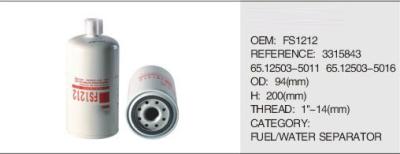 China FILTER AUTO ENGINE PARTS FUEL OIL FILTER fs1212 for sale