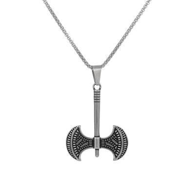 China European and American hip-hop high-end ax pendant necklace sweater with clavicle chain stainless steel wholesale classic for sale