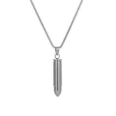 China Fashion Clavicle Dangling Chain Cold Wind Central Institute of Statistics Sense Design Niche Hiphop Stainless Steel Bullet Necklace European and American Hip-hop for sale