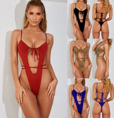 China 2021women's bikinis breathable breathable sell solid color one-piece swimsuits with the wind for sale