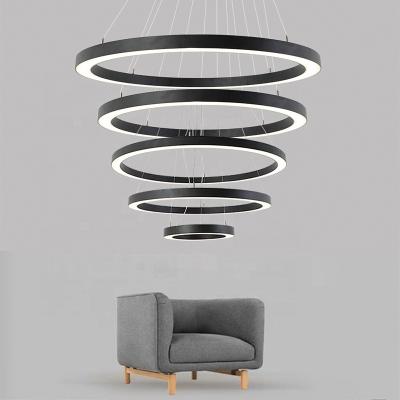 China Modern Project Chain Large Chandelier Pendant Lamp Led Circle Pendant Light Contemporary Led Chandeliers For Hotel Lobby for sale