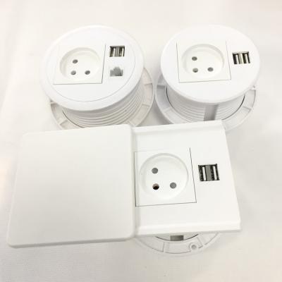 China Dual USB Ports Furniture Power Charging Grommet With Israel Power USB Charger RJ45 USB Data for sale