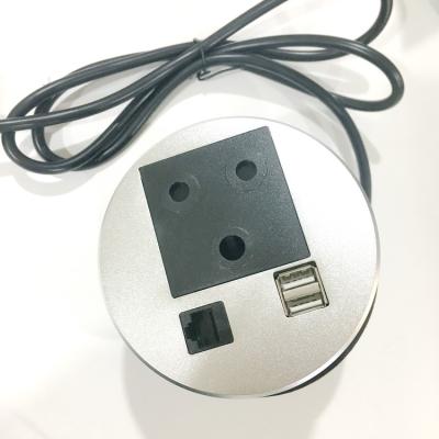 China Dual USB Ports Table Power Charging Desktop Grommet with South African ZA Plug with 1power 2 usb, 1 RJ45 for sale