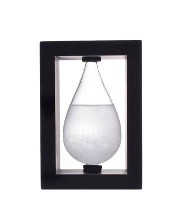 China China Storm Glass Barometer Forecaster Glass Weather Barometer Storm Glass Barometer with Wooden Frame for Home and Office for sale