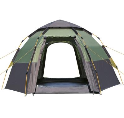 China UV resistant tent for camping 7-8 person family camping tent double layers automatic quick freezing two doors up tent for sale