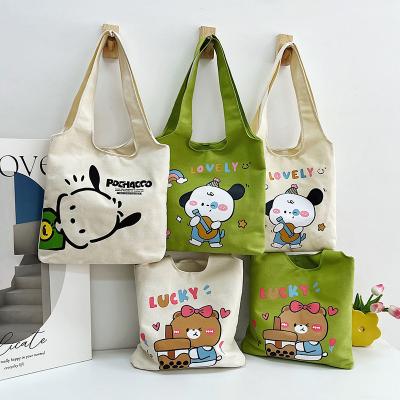 China 2023 New Student Shoulder Bag Ins Portable Vintage Large Capacity Vest Canvas Japanese And Korean Cute Bags for sale