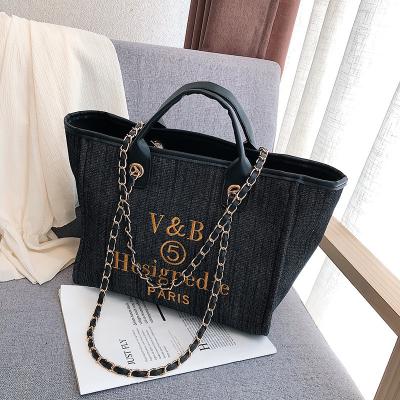 China 2023 New Fashion Single Shoulder Women's Bag Short Distance Travel Denim Canvas Handbag for sale