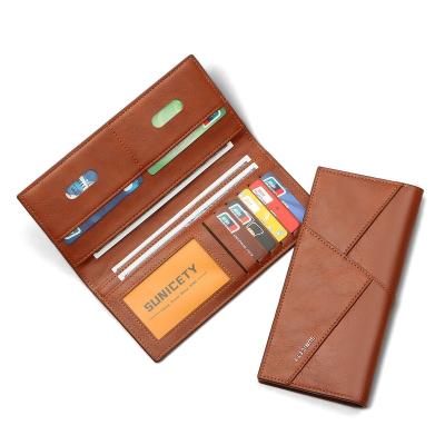 China New product waterproof multi-functional anti-theft brush soft ultra-thin splicing wallet long recommendation for sale