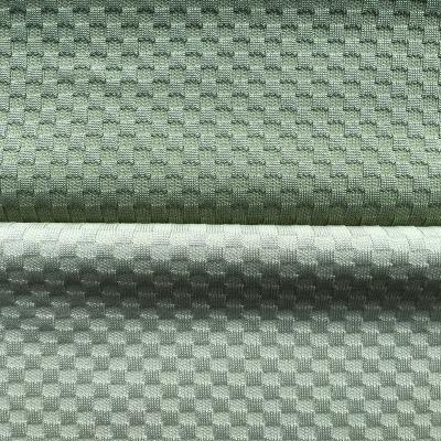 China 100% Polyester Quick Dry Moisture-Wicking Home Textile Breathable Wide Mesh Knitted Plaid Jacquard Fabric for sale