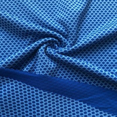 China New Style Sportswear Towel Polyester Functional Cooling Two-tone Jacquard Diamond Mesh Fabric QUICK DRY for sale