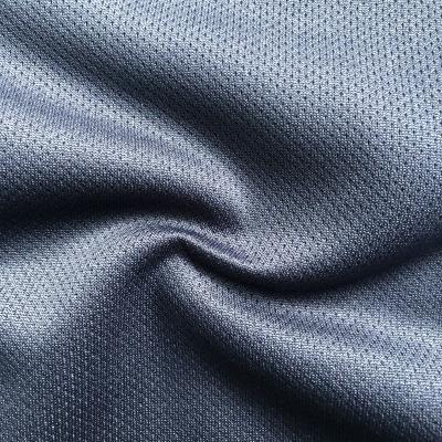 China Quick Dry Stretch Moisture-wicking Knitted Polyester Mesh Two Tone Stretch Eyelet Cationic Fabric for sale