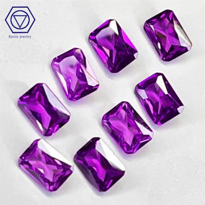 China Color Play Or Fire Rarity Factory Directsale Rectangle Shape Ink Blue Natural Gemstones Loose CZ Stone Zircon for sale