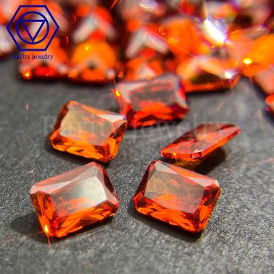 China Color Game or Fire Wholesale 0.8mm-20mm Rectangle Shape Synthetic Garnet Stone and Rectangle Cut CZ of Various Color Zircon Loose Gemstones for sale