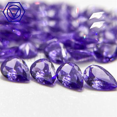 China Fire Rarity Factory Directsale Ink Blue Color Play or Pear Shape Natural Loose Gemstones Fluorite Zircon for sale