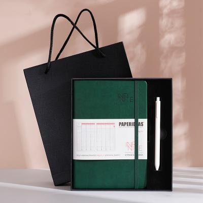 China GuangAo A4 A5 B5 A6 Paper Stationery Gift Set Organizer GuangAo Eco-Friendly Leather Stone Eco-Friendly Spiral Notebook Diary Planner for sale