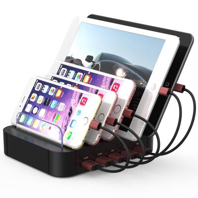 China Charger With 6 Port USB 6 Ports Hub Devices Multi USB Devices Mobile Phone Charging Station Phone Holder Docking Station for sale