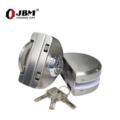 China Two Piece Stainless Steel Glass Door Lock Modern Bilateral Flange Railing Door Lock for sale