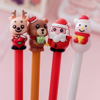 China Kawaii Normal Lovely Canetas Customized Pen Christmas Lapiceros Gel Pens With Topper School Pen For Kids for sale