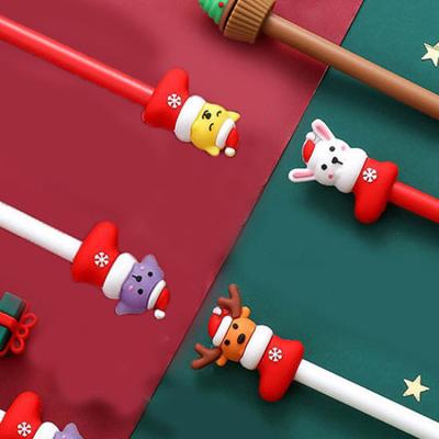 China Wholesale Pen For Christmas Neutral Creative Black Cute Cartoon Series Christmas Gel Pen for sale