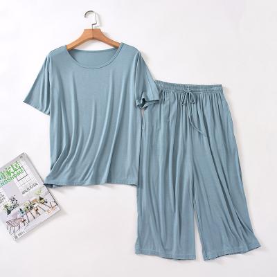 China Breathable Made In China Women Pajamas Set Womens Three Quarter Sleeve Suit for sale