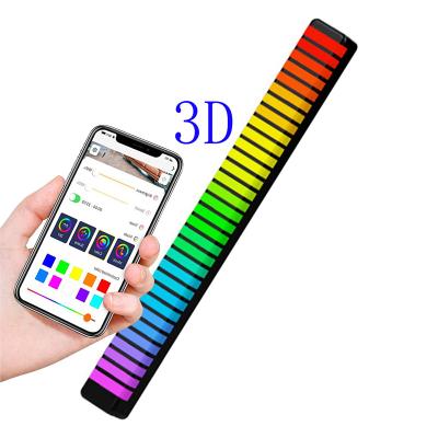 China 3D Voice Recognition Collecting Rhythm Melody Sync LED RGB Music Contemporary Rechargeable Colorful Ambient Lighting Audio Light for sale