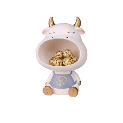 China Modern hot selling beautiful oxen large resin figurine Amazon mouth oxen storage jar for sale