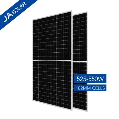 China JA solar panel 550w 182mm solar cells half panel mono solar perc 550w solar panel price 4 mm2 for sale