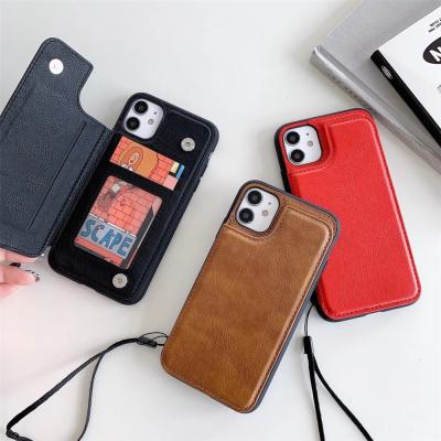 China Hot Selling Anti-fall Amazon Cell Phone Cases Cover Cell Phone Leather Bags and Cases With Card Slot For iPhone 11 12 Pro Max Phone Case for sale