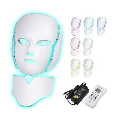 China Skin Tightening Neck Facial Beauty Mask Acne Therapy Light Machine Professional 7 Colors Korean Photon Therapy Beauty Device for sale