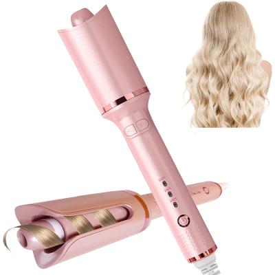 China Ceramic Portable Pink Auto Rotate Hair Curler LED Display Ceramic Electric Automatic Rotating Hair Curler Iron for sale