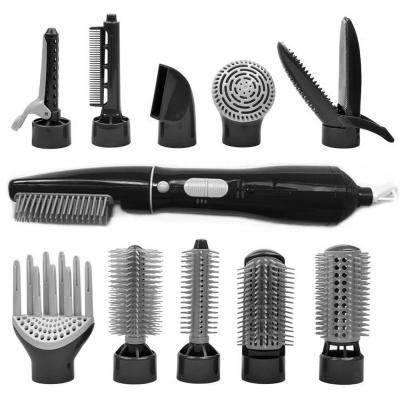 China Ionic 10 in 1 Multifunctional Electric Blow Dryer and Styler Hair Curler Hair Fan Dryer for sale