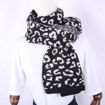 China Wholesale Autumn Winter Soft Knitted Leopard Women's Thermal Hot Sale Fashion Scarf for sale