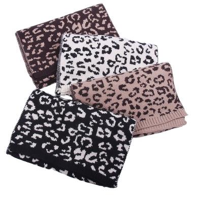 China Wholesale Autumn Winter Soft Knitted Leopard Women's Thermal Hot Sale Fashion Scarf for sale