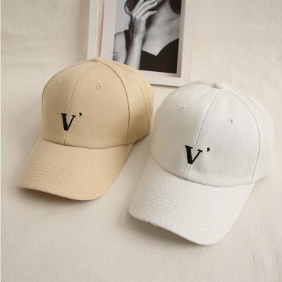 China Men's and women's COMMON high quality letter v peaked hat street hip-hop cotton outdoor baseball caps for sale