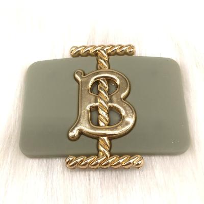 China Electroplating Material Shoe Accessories Factory Supply Shoe Flower Shoe Buckle Letter B Shoe Decorative Flower for sale