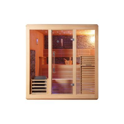 China Computer Control Panel MEXDA Customized Indoor Wooden Sauna 4 Person Dry Room Traditional Sauna Steam Room WS-1212 for sale