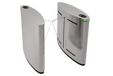 China Smart Flap Barrier Gate, Silber RS232 Schnittstelle Automatisches Drehkäfig Tor zu verkaufen