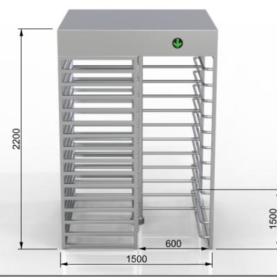 Κίνα RS232 Communication Interface Full Height Turnstile IP54 Protection Level 550mm Passage προς πώληση