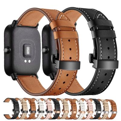 China Stratos de Correa de reloj de 20mm/22mm Para Amazfit GTS/2/2e/3/GTS2 Mini/GTR 42mm/47mm/GTR2/3/Pro Water Resistant, reloj Amaz de correa de cuero Para for sale