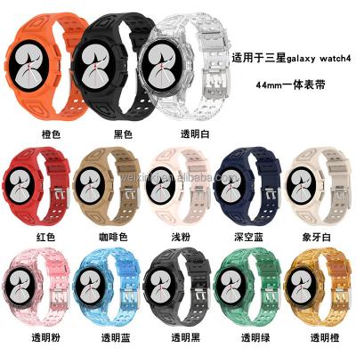 China Silicone Strap Snare Case For Samsung Watch 4 40mm 44mm 46mm Watch Band Silicon Watch Band for sale