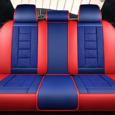 China Luxury Universal PU Front And Rear 7 Seats Full Set Leather Waterproof Car Cushion Cover for sale