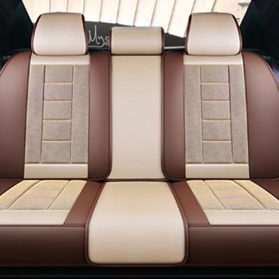 China Full Set Luxury Stitching PU Leather Front And Back Car Cushion Cover for sale