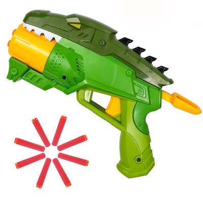 China Safety Toys Throwing Dinosaur Foam Blasters Guns Shooting Game with 6 Bullets Darts Christmas Birthday Gifts for Boys for sale