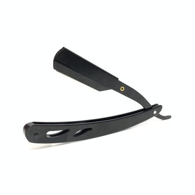 China Hot Selling High Quality Replaceable Single Blade Blade Black Stainless Steel Edge Straight Razor for sale