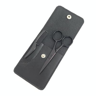 China 2pcs Straight Beard Scissors Factory Direct Stainless Steel Scissors and Plastic Comb Kit for sale