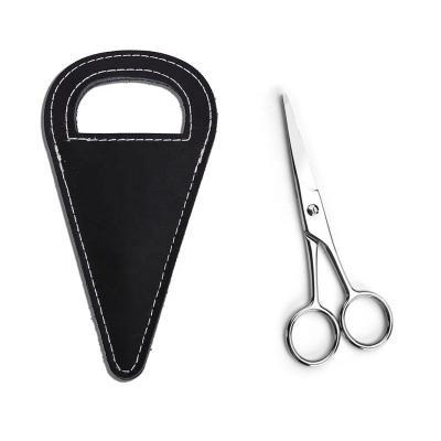 China Professional Custom Mens Left Handed Beard Scissors Stainless Steel Mustache Scissors for sale