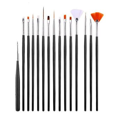 China 15pcs Modern Manicure Tools Liquid Glitter Plastic Handle For Nail Brush Kit for sale