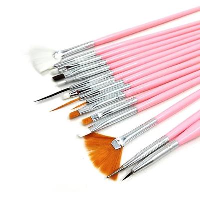 China Factory Outlet Modern High Quality Professional 15pcs Manicure Tools Plastic Handle For Nail Brush Kit for sale